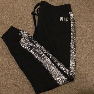 PINK Victoria Secret sequin track sweatpants